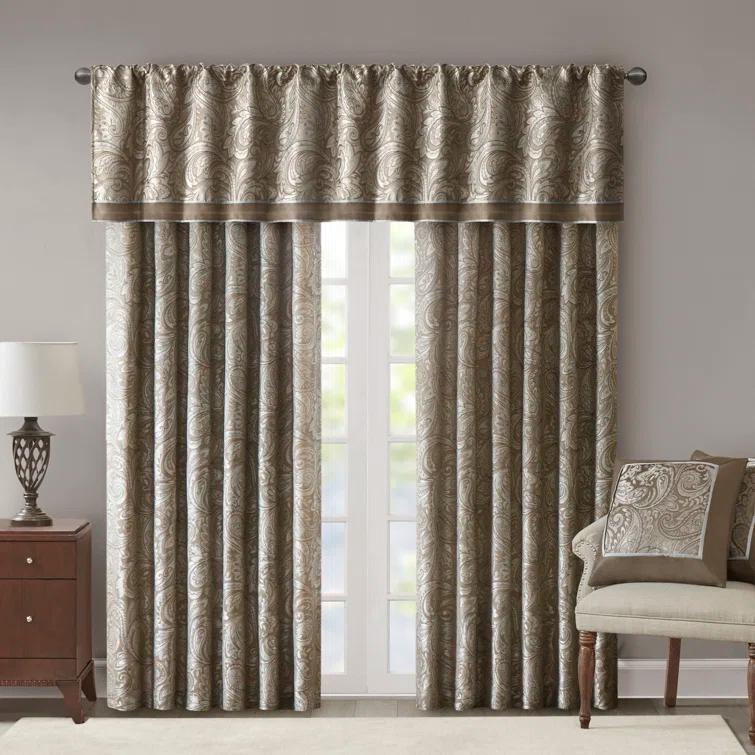Madison Park Aubrey Jacquard Single Window Valance