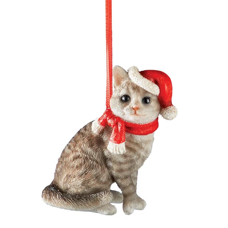 Charlton Home® Santa Cat Ornament