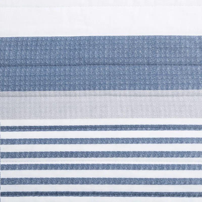 Nautica Fairwater Cotton Reversible Blue Quilt Set