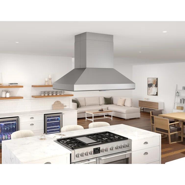 Zephyr Zephyr Titan 42 in. 750 CFM Island Mount Range Hood with LED Light in Stainless Steel AK7742BS