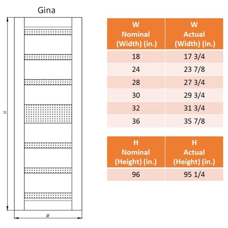 Belldinni Gina Solid Manufactured Wood and Glass Paneled Prefinished Barn Door with Installation Hardware Kit