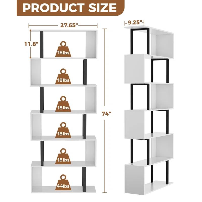 Hokku Designs 6 Tier Geometric Bookcase
