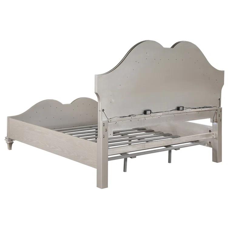 Alma Evangeline 4-Piece Queen Bedroom Set Silver Oak