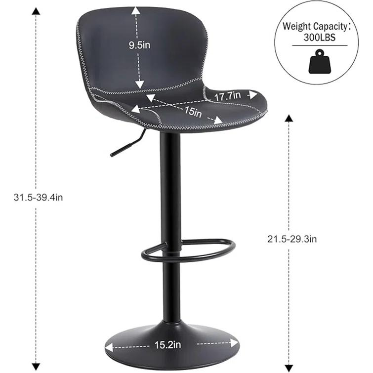 George Oliver Illyas Swivel Upholstered Adjustable Height Counter Stool with Metal Frame