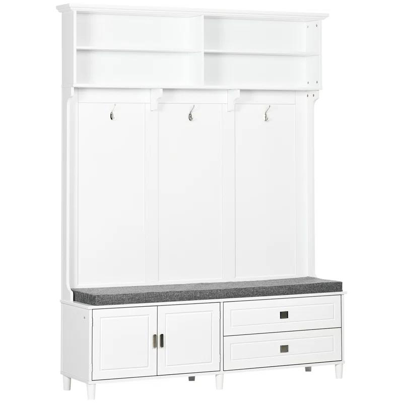 HomCom Hall Tree 78.25'' Wide with Bench and Shoe Storage