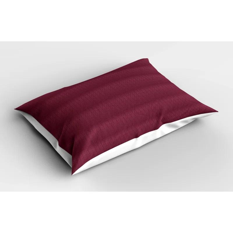 Ambesonne Ambesonne Oriental Pillow Sham 2 Pack Curlicue Tulip Flower Leaf Dried Rose Pale Maroon
