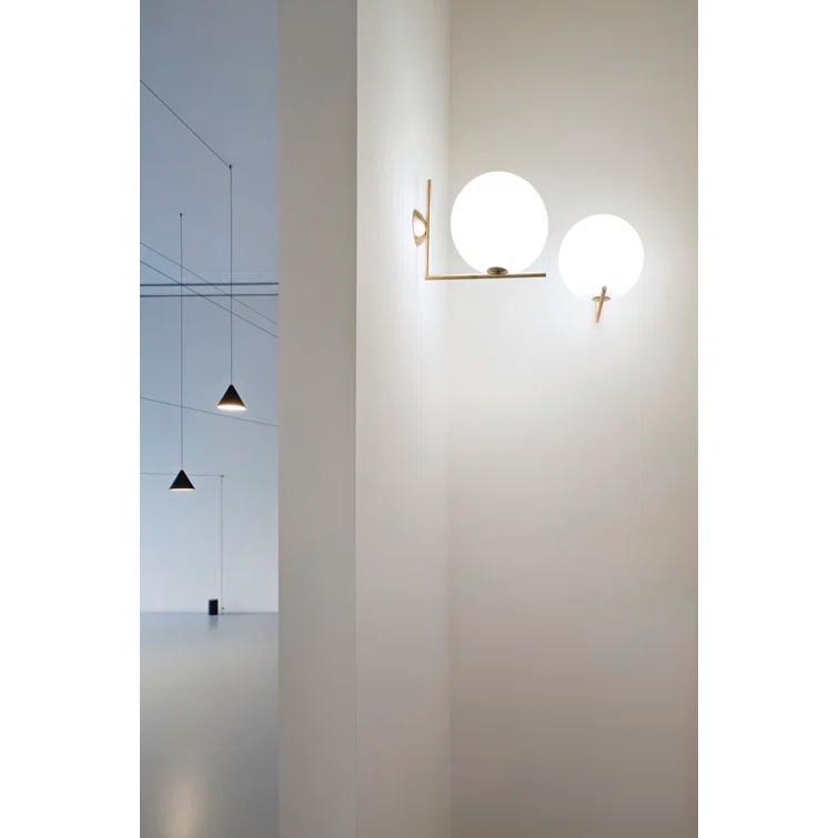 Large Brass Dimmable Direct Wired Sconce