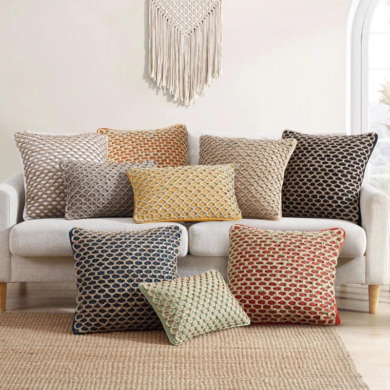 Boho Living Boho Living Jada Decorative Pillow Collection Jute/Cotton Indoor Square Throw Pillow with & Insert (Set of 2)