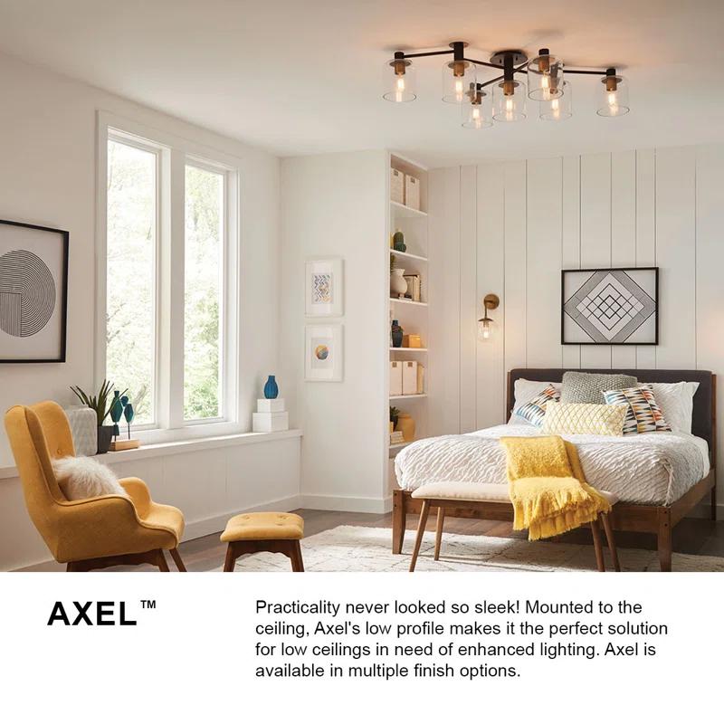 Axel Seven Light Adjustable Semi-Flush Mount Ceiling Light