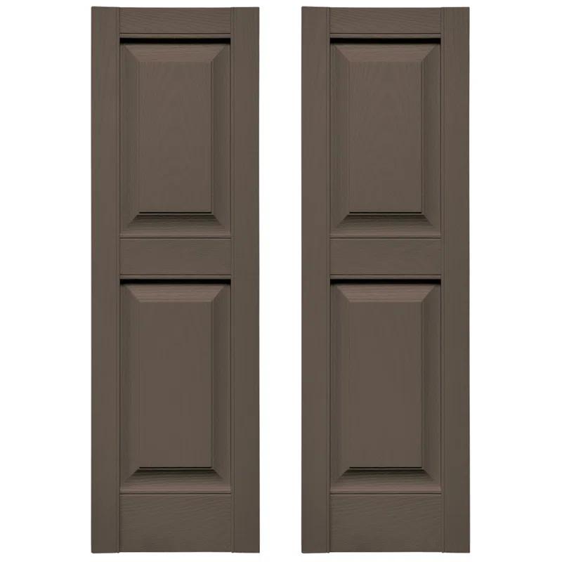 Builders Edge, TailorMade Two Equal Panels, Raised Panel Shutters, Includes Matching Installation Spikes (Per Pair) | Wayfair