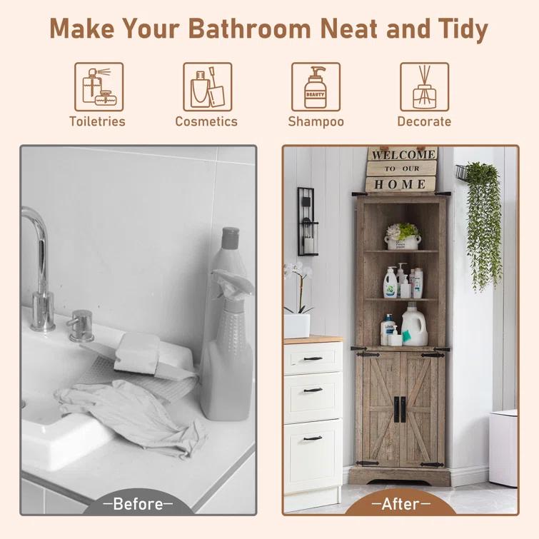 Farmhouse 5 Chest of Drawers, Tall Drawers Dresser with Sliding Barn Door