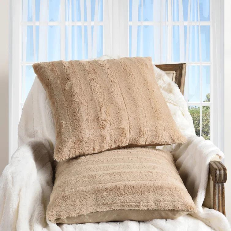Cheer Collection FRBIN Square Pillow Cover & Insert (Set of 2)