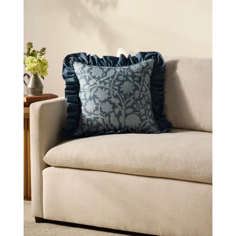 Kathleen Pillow by Chris Loves Julia x Loloi - Blue / 18" x 18" / Polyester