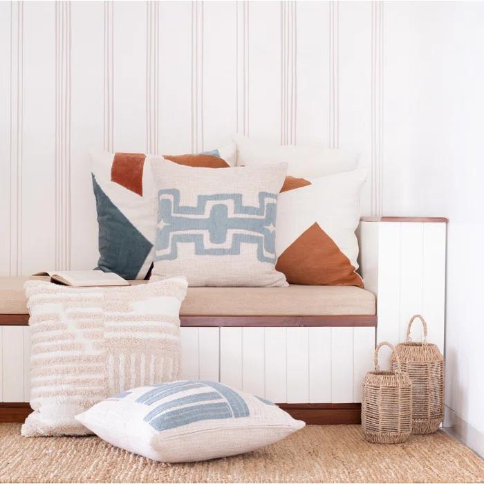 Stacy Garcia Home Geometric Handmade Cotton Wool Blend Decorative Throw Pillow