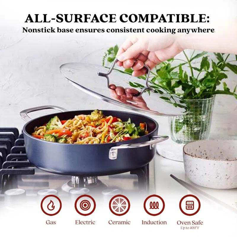 Alva Alva Maestro 3.5 Qt. Premium Nonstick Ceramic Frying Pan with Lid - Non Toxic and Oven Safe