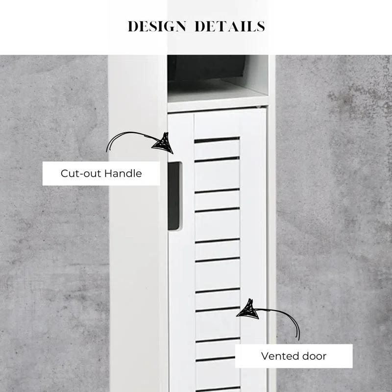 Evideco Miami White Toilet Paper Storage Cabinet with Dispenser, Compact