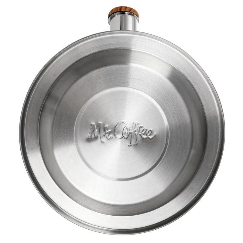 Mr. Coffee 2 Quart Stainless Steel Whistling Tea Kettle With Wood Pattern Handle In Black