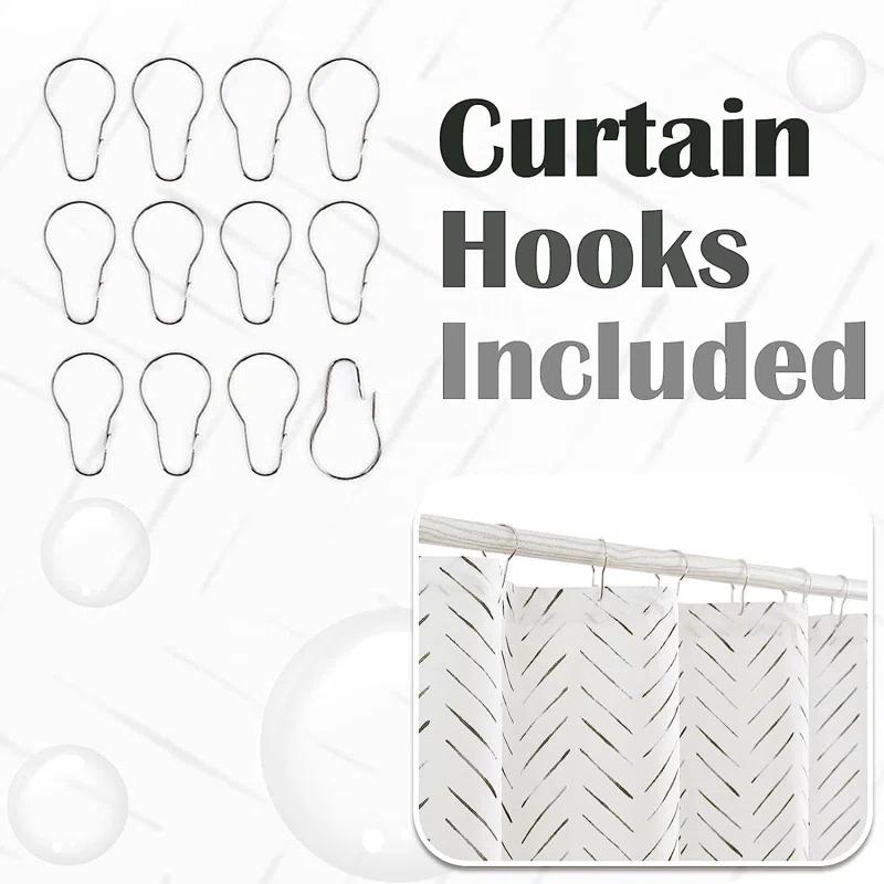 George Oliver Baun Chevron Shower Curtain with Hooks Included