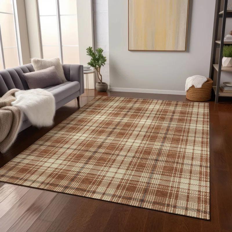 Machine Washable Indoor/Outdoor Chayden ACN993 Paprika Rug