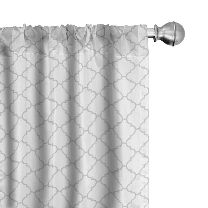 Ambesonne Microfiber Geometric Semi-Sheer Rod Pocket Curtain Panel (Set of 2)