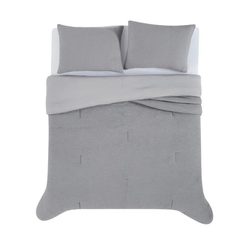 Textured Waffle Weave Comforter Set