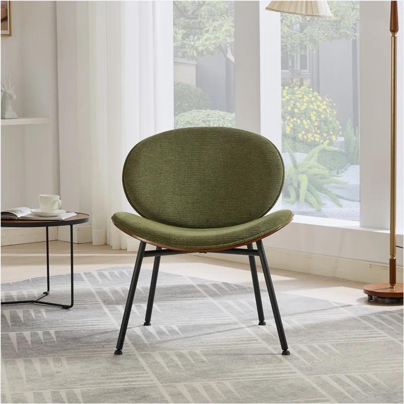 Farm on table Mid-Century Modern Chair Single Side Chair Tripod,bean paste pink fabric Lounge Chair in Walnut Finish Comfortable Backrest,Bean Paste Red color,SW1871PR