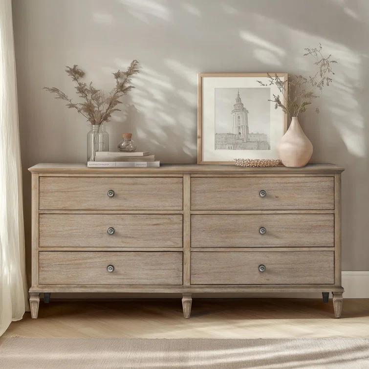 Canora Grey Victoria 6-Drawer Double Wide Wood Dresser