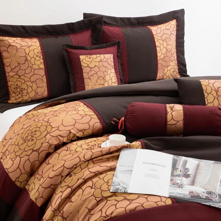 Nanshing America, Inc Sibyl 7 Piece Jacquard Comforter Set