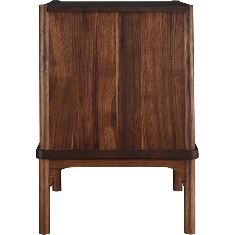 Walnut Mid-Century Modern Solid Wood Nightstand