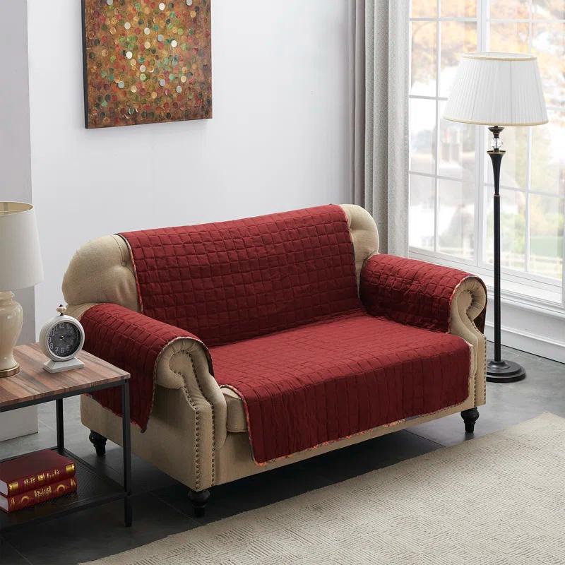 Gold Rush Reversible Loveseat Slipcover