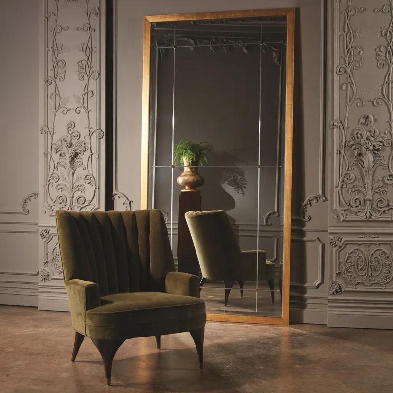 Global Views Beaumont Floor Mirror-Gold Leaf