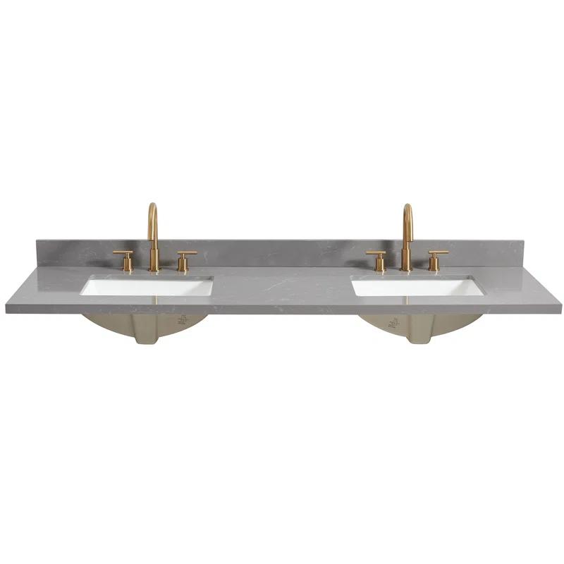 Vinnova Jaen 73'' Stone Double Bathroom Vanity Top with Sink