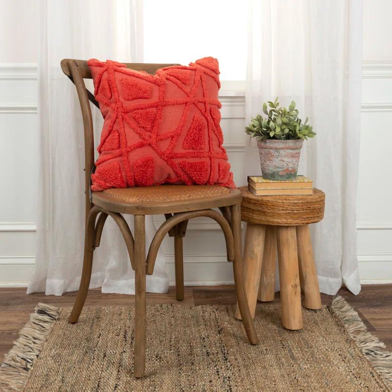 No Decorative Addition Cotton Blend Throw Pillow