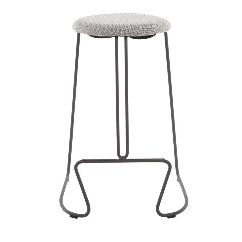 George Oliver Upholstered Counter Stool with Metal Frame (Set of 2)