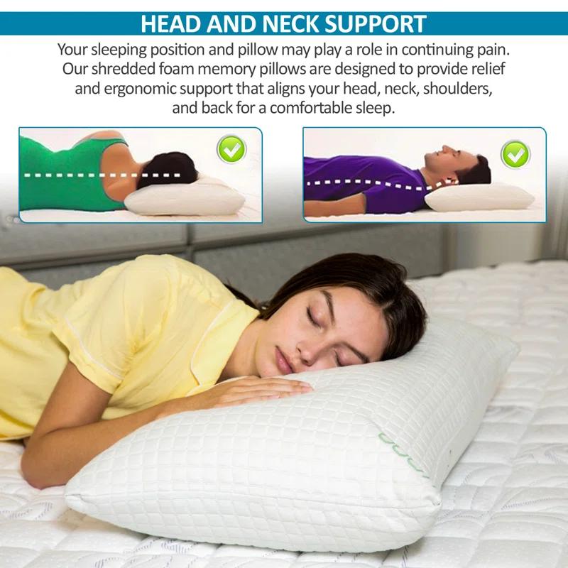 Beyers Rayon from Bamboo Cooling Memory Foam Firm Support Pillow (Set of 2)