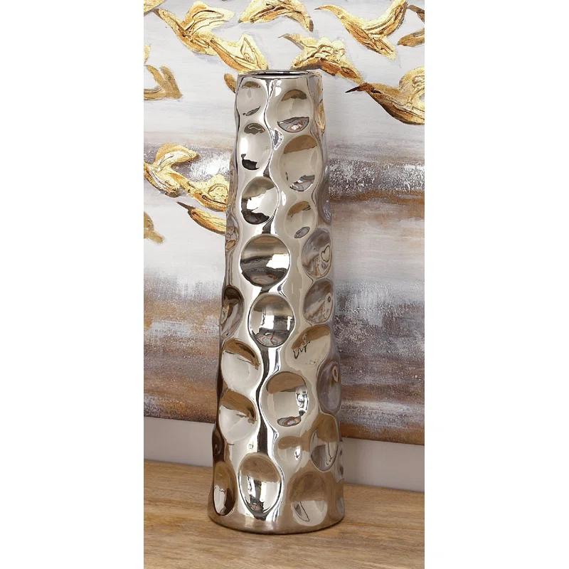 Meltham Ceramic Cone Decorative Vase with Concaved Bubble Texture