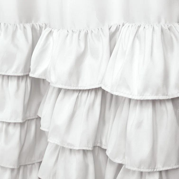 Lush Decor Allison Ruffle Polyester Semi Sheer Curtain Pair (Set of 2)