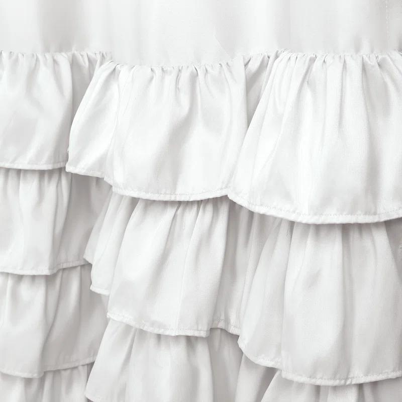 Lush Decor Allison Ruffle Polyester Semi Sheer Curtain Pair (Set of 2)