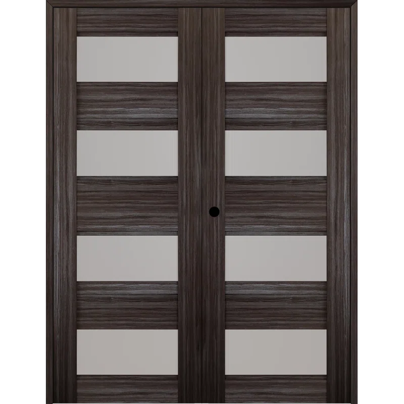 Belldinni Della Solid Manufactured Wood and Glass Paneled Prefinished Standard Double Door