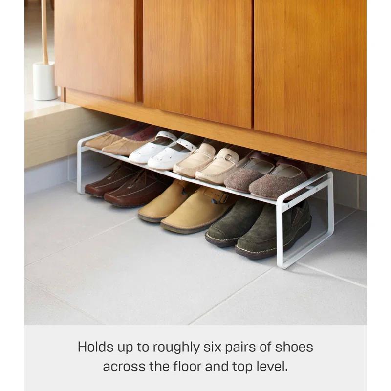 Yamazaki Home Adjustable Shoe Rack, Spacesaving Storage Solution, Steel, Expandable, Stackable