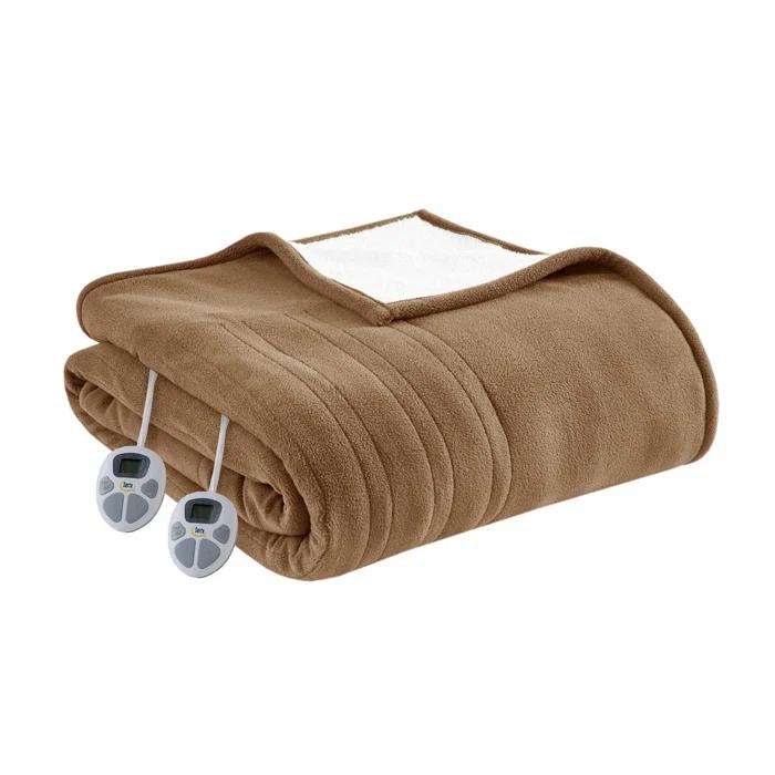 Serta Fleece to Sherpa Ultra Soft Heated Blanket