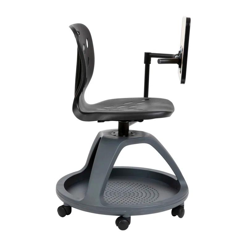 Flash Furniture Mobile Desk Chair with 360° Tablet Rotation and Storage Cubby