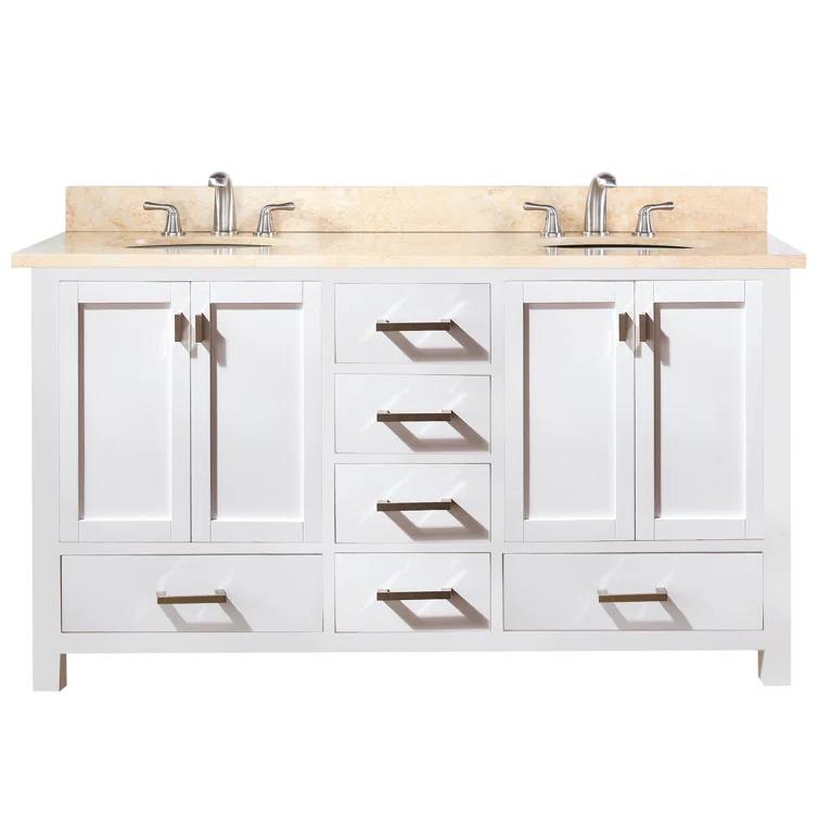 Avanity Modero-V60 Modero 60" Double Free Standing Wood Vanity Cabinet Only - White