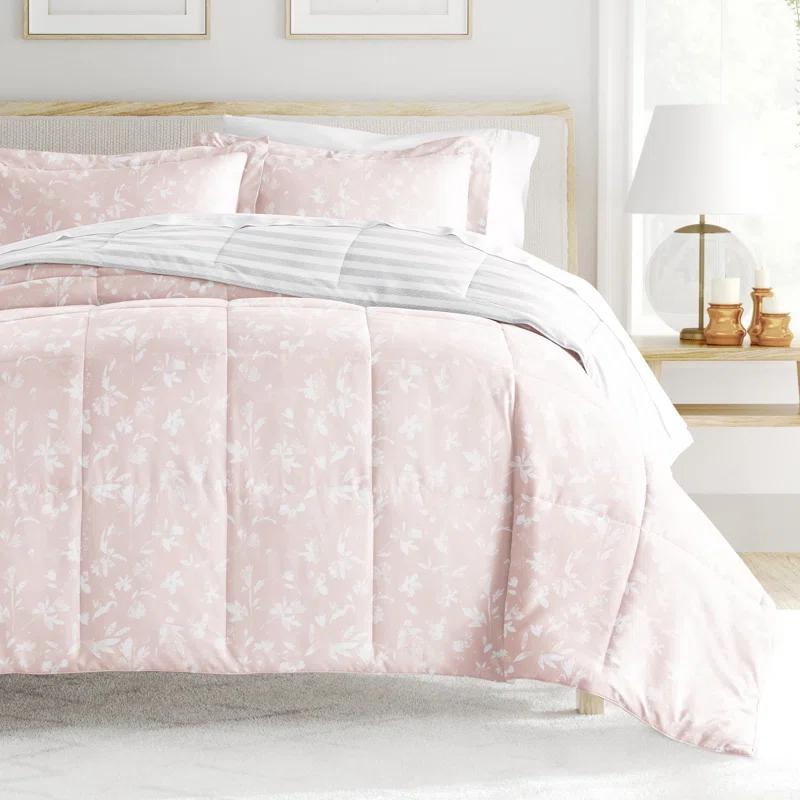Becky Cameron Down Alternative Pressed Flowers Reversible Comforter Set