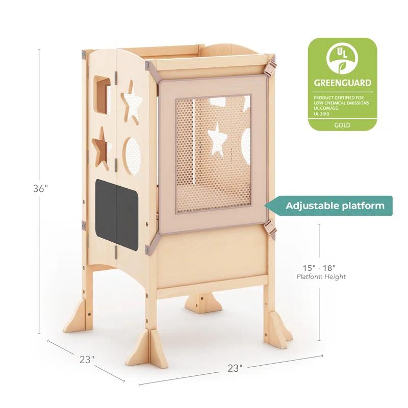 Guidecraft Classic Kitchen Helper Foldable Step Stool
