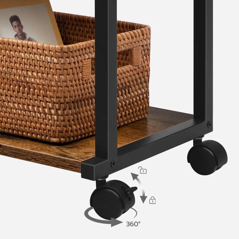 HOOBRO 25.2'' H X 16.5'' W X 11'' D Mobile Printer Stand with Adjustable Shelf