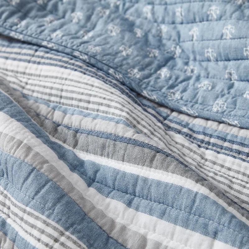 Nautica Nautica Jettison Cotton Reversible Blue Quilt Set