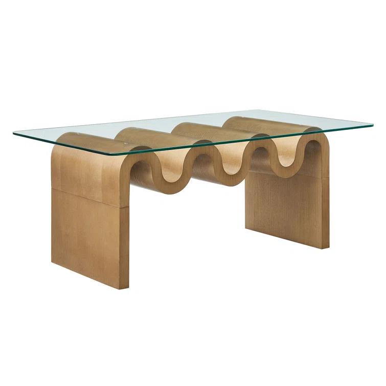 Modway Ondine Glass Top Coffee Table In Spiced Apple