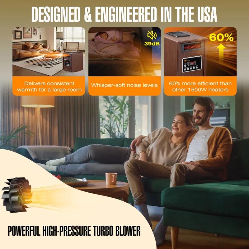 Dr. Infrared Heater DR. INFRARED HEATER DR-998W 1500W, Advanced Humidifier and Oscillation Fan and Remote Control, Dual Heating System