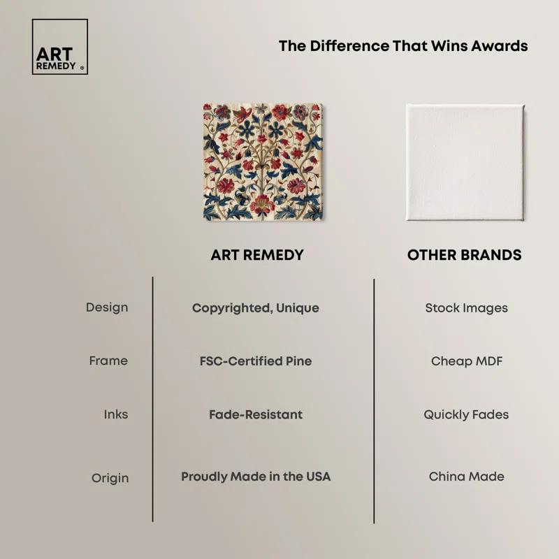 Art Remedy Ivory Floral Embroidery Chic Farmhouse Wall Art by Art Remedy